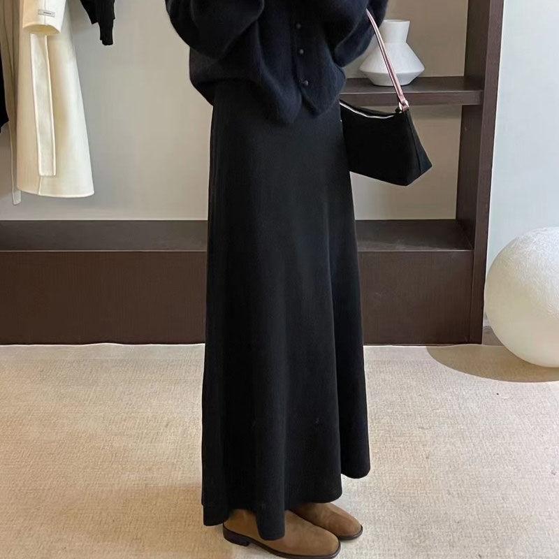 Вязаная универсальная юбка-зонт Женская осенне-зимняя новая модель Эластичная с высокой талией Французская драпировка А-силуэта One Size чёрный
Вязаная универсальная юбка-зонт Женская осенне-зимняя новая модель Эластичная с высокой талией Французская драпировка А-силуэта One Size чёрный