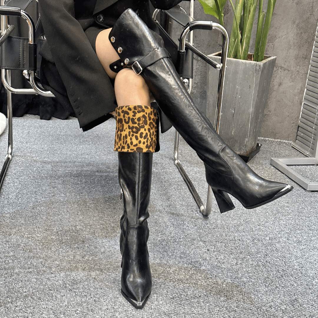 Европейские и американские ботфорты с леопардовым принтом, боковой молнией, осенняя модная универсальная модель с острым носком, толстым каблуком и пряжкой-ремнем Quality assurance 55 days чёрный
Европейские и американские ботфорты с леопардовым принтом, боковой молнией, осенняя модная универсальная модель с острым носком, толстым каблуком и пряжкой-ремнем Quality assurance 55 days чёрный