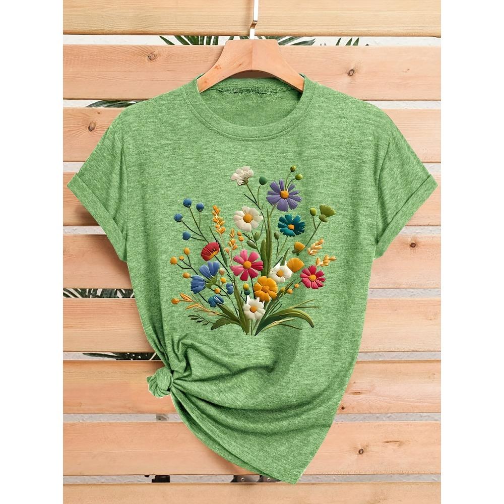 Wildflower Bouquet Women s Tee - Colorful Floral Graphic, Casual Teal Top S
Wildflower Bouquet Women s Tee - Colorful Floral Graphic, Casual Teal Top S