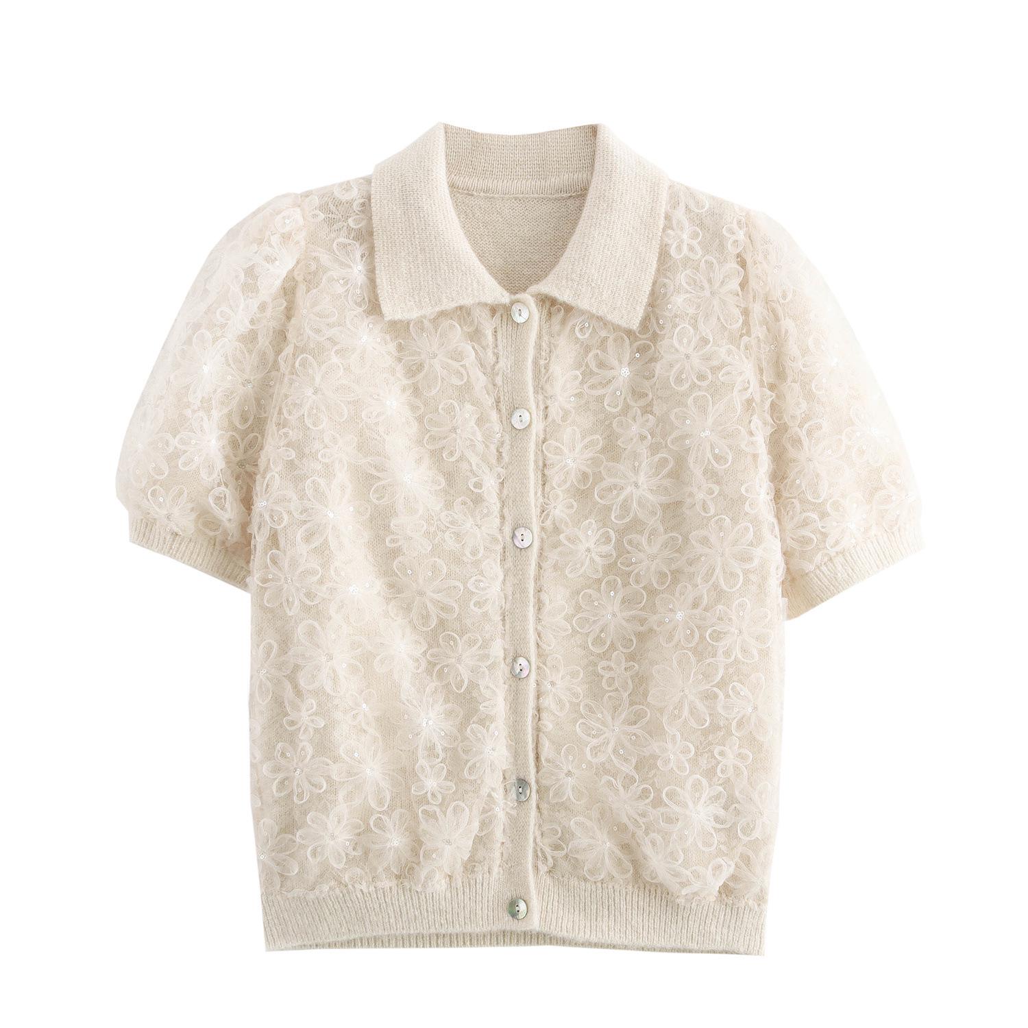 European & American Retro Lace Sequined Lapel Knit Top - Winter 2024 Medium слонова кістка
European & American Retro Lace Sequined Lapel Knit Top - Winter 2024 Medium слонова кістка