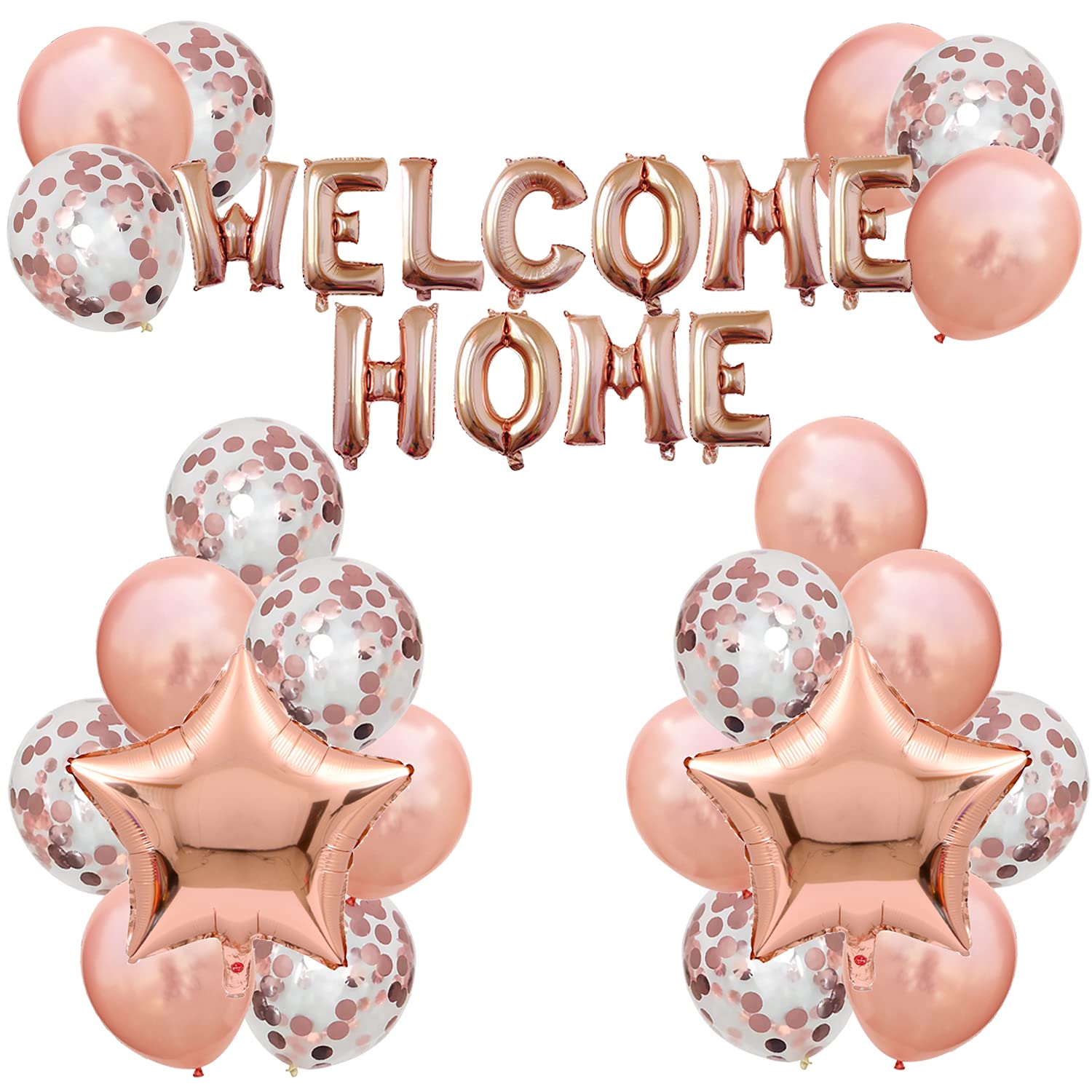 JumDaQQ Welcome Home Letter Balloon Banner with Star Sequin Balloons for Home Family Party Decoration (24 Pack) (Gold Rose)
JumDaQQ Welcome Home Letter Balloon Banner with Star Sequin Balloons for Home Family Party Decoration (24 Pack) (Gold Rose)