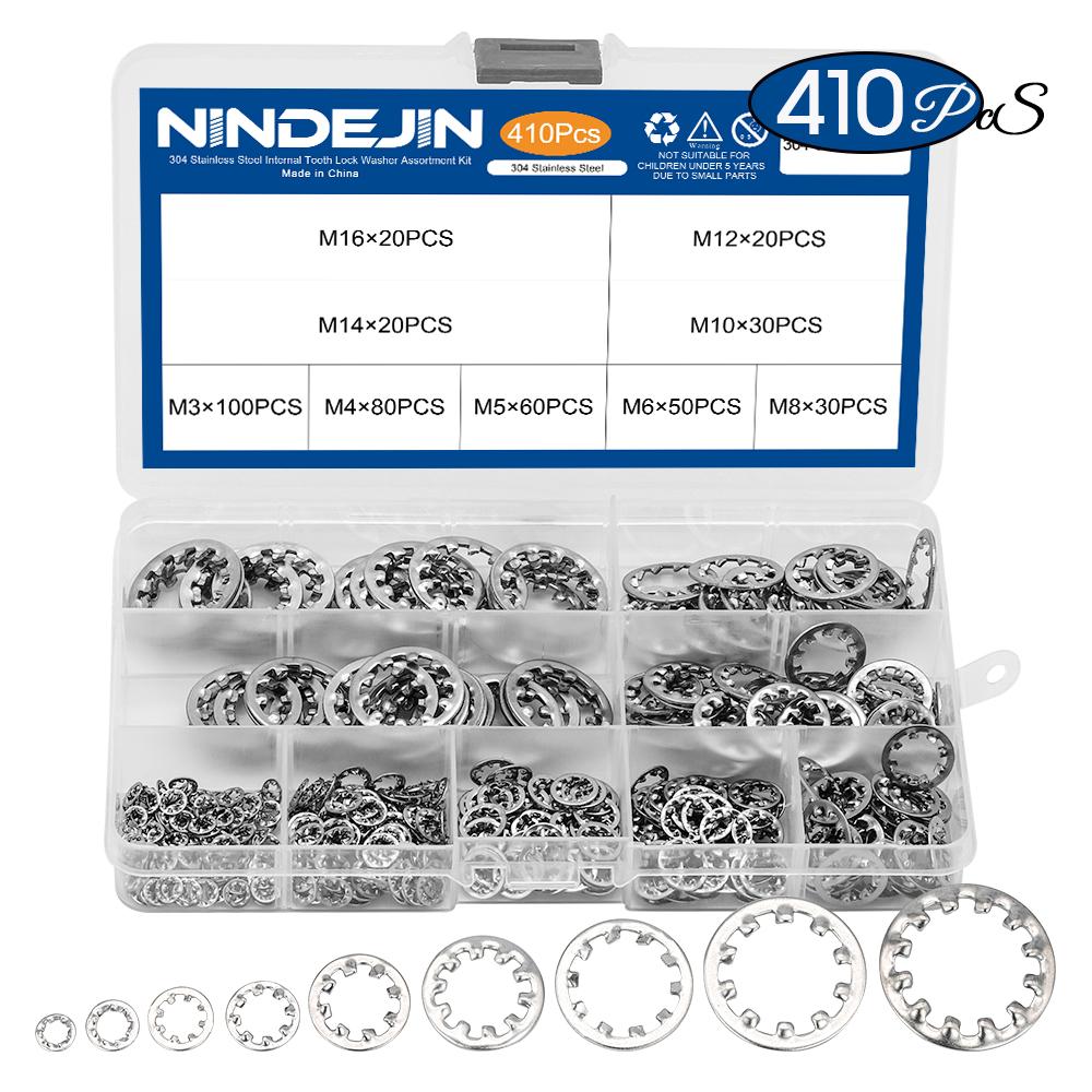 410pcs Inner/External Tooth Lock Washer Assortment Kit 304 Stainless Steel M3 M4 M5 M6 M8 M10 Star Serrated Lock Washer DIN6797
410pcs Inner/External Tooth Lock Washer Assortment Kit 304 Stainless Steel M3 M4 M5 M6 M8 M10 Star Serrated Lock Washer DIN6797
