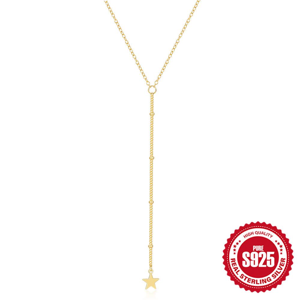 Minimalist Round Bead Long Fringed Pentagram Necklace Female Sexy Cold Wind Collarbone Chain Design Sense Y-Shaped Chain 925 silver золотой
Minimalist Round Bead Long Fringed Pentagram Necklace Female Sexy Cold Wind Collarbone Chain Design Sense Y-Shaped Chain 925 silver золотой
