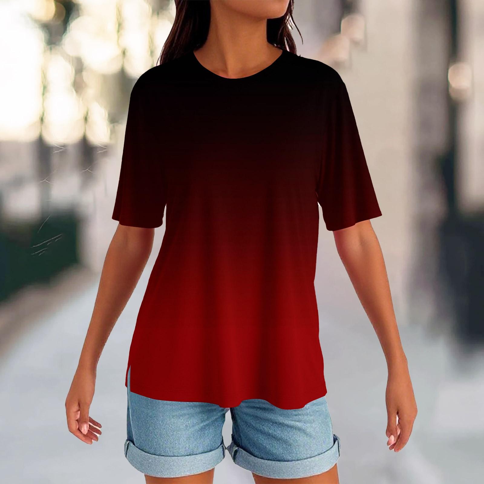 Women s Round Neck Hem Slit Fashion Casual Color Short-sleeved Top L винний
Women s Round Neck Hem Slit Fashion Casual Color Short-sleeved Top L винний