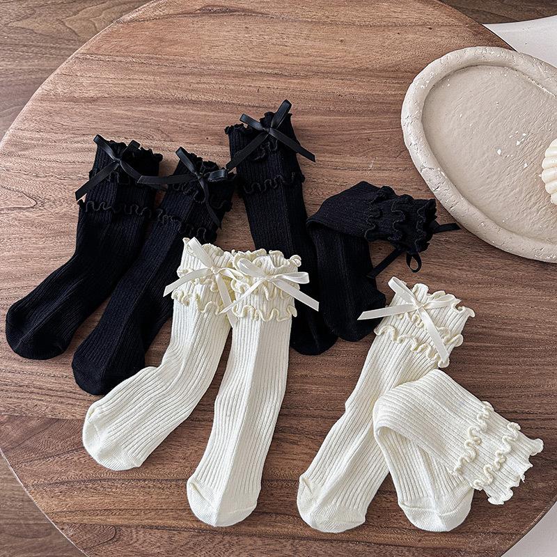 Korean Fashion Lace Lolita Calf Sock for Kids Girl Beige Black Color Ruffle Bow Children Calf Sock Spring Autumn Cotton Sock 1-3 Year
Korean Fashion Lace Lolita Calf Sock for Kids Girl Beige Black Color Ruffle Bow Children Calf Sock Spring Autumn Cotton Sock 1-3 Year