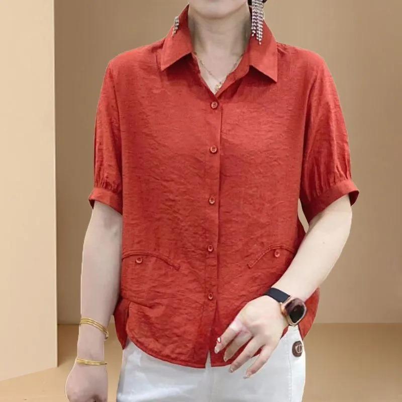 High-end Shirts for Women Short-sleeved Tops Summer Women s New Versatile Design Button Half-sleeved Shirts L
High-end Shirts for Women Short-sleeved Tops Summer Women s New Versatile Design Button Half-sleeved Shirts L