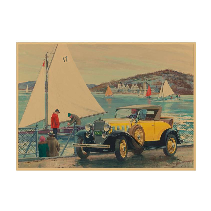 European Vintage Car Poster - Retro Nostalgic Kraft Paper Wall Art for Bar or Cafe Decor 29.7X42cm (A3 size)
European Vintage Car Poster - Retro Nostalgic Kraft Paper Wall Art for Bar or Cafe Decor 29.7X42cm (A3 size)