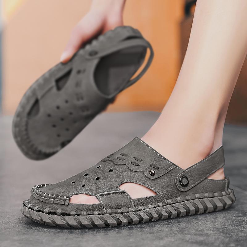 Fashion New Genuine Leather Men Sandals Summer Quality Beach Slippers Casual Sneakers Outdoor Roman Beach Hand Sewn in Baotou 39 серый
Fashion New Genuine Leather Men Sandals Summer Quality Beach Slippers Casual Sneakers Outdoor Roman Beach Hand Sewn in Baotou 39 серый