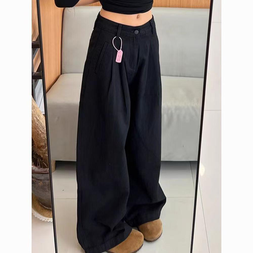 Women s Big American Style Black Wide-Leg Jeans, Autumn/Winter Pear Shape, Floor-Length, Loose Fit S
Women s Big American Style Black Wide-Leg Jeans, Autumn/Winter Pear Shape, Floor-Length, Loose Fit S