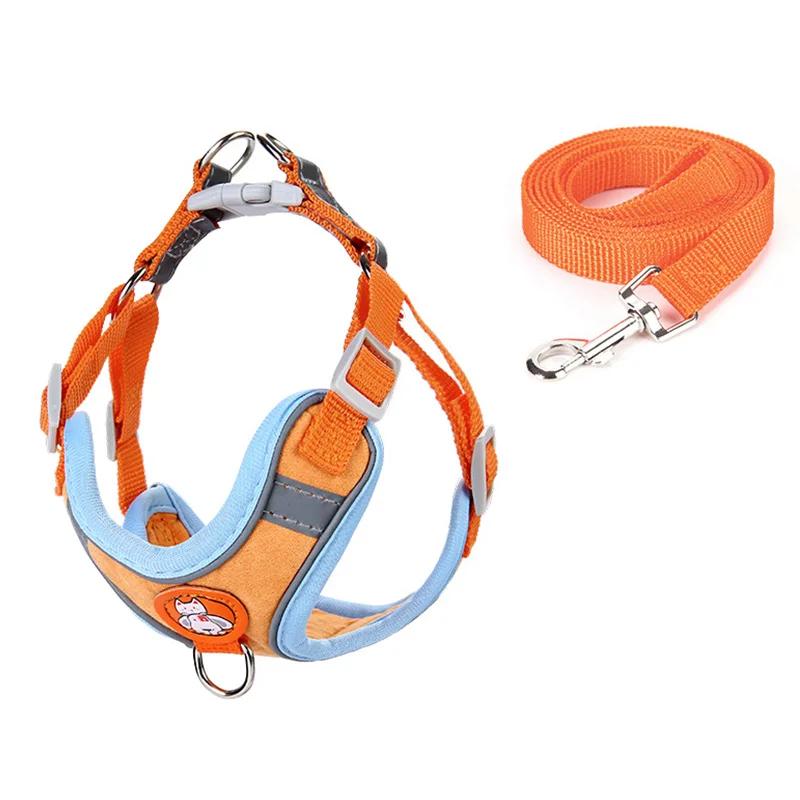 Reflective Dog Harness and Leash Set Soft Suede Pet Vest Adjustable Puppy Harness for Small Medium Dogs XS помаранчевий
Reflective Dog Harness and Leash Set Soft Suede Pet Vest Adjustable Puppy Harness for Small Medium Dogs XS помаранчевий