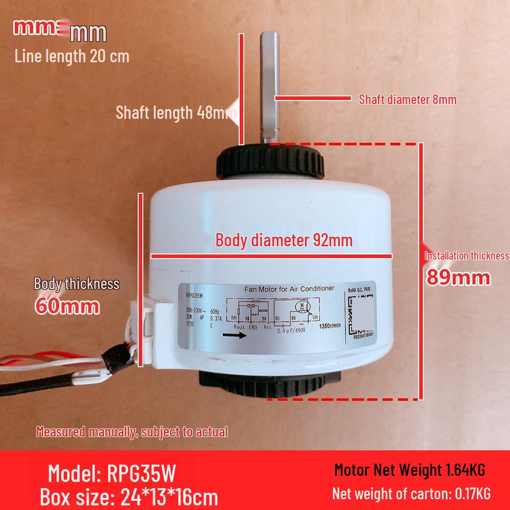 RPG35W 6-Wire AC Motor for Gree Air Conditioner Indoor Fan, 60Hz, 35W In Stock.
RPG35W 6-Wire AC Motor for Gree Air Conditioner Indoor Fan, 60Hz, 35W In Stock.