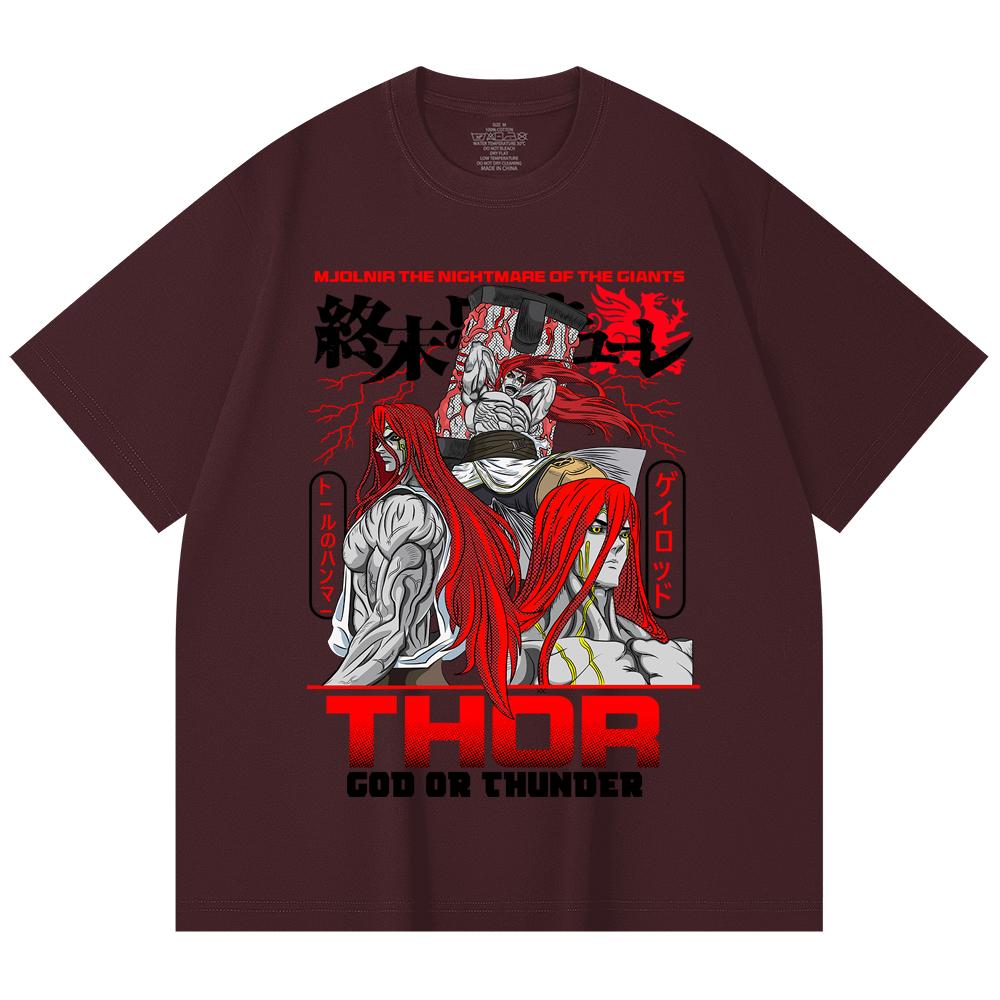 230 Gsm 100% Cotton Record of Ragnarok V1 Thor Print Unisex Heavy Cotton T Shirt 2XL вина червоного кольору
230 Gsm 100% Cotton Record of Ragnarok V1 Thor Print Unisex Heavy Cotton T Shirt 2XL вина червоного кольору