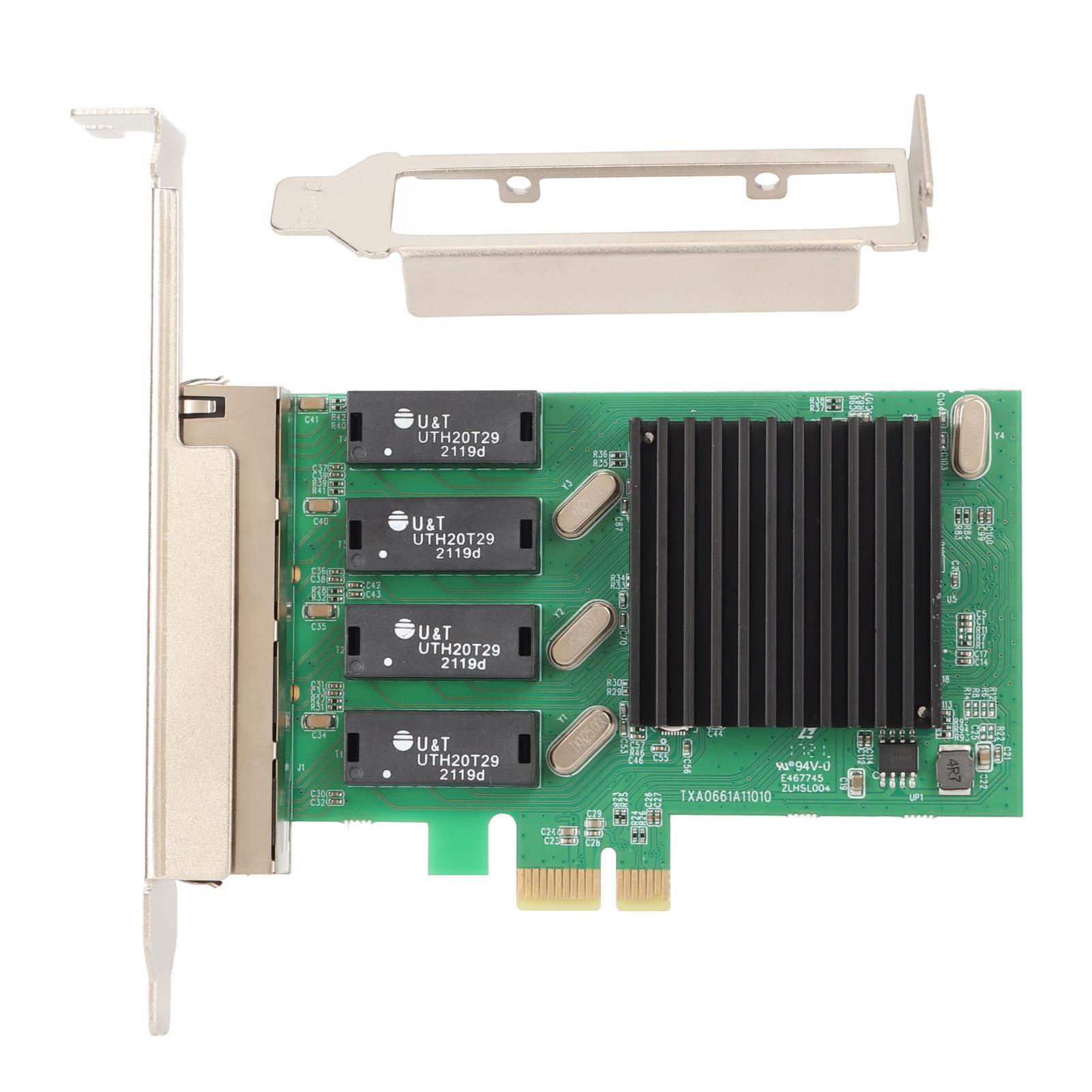 Мережева карта PCIe, 4 порти, 1000 Мбіт/с, карта PCI Express 1.1 Gigabit Ethernet для сервера
Мережева карта PCIe, 4 порти, 1000 Мбіт/с, карта PCI Express 1.1 Gigabit Ethernet для сервера