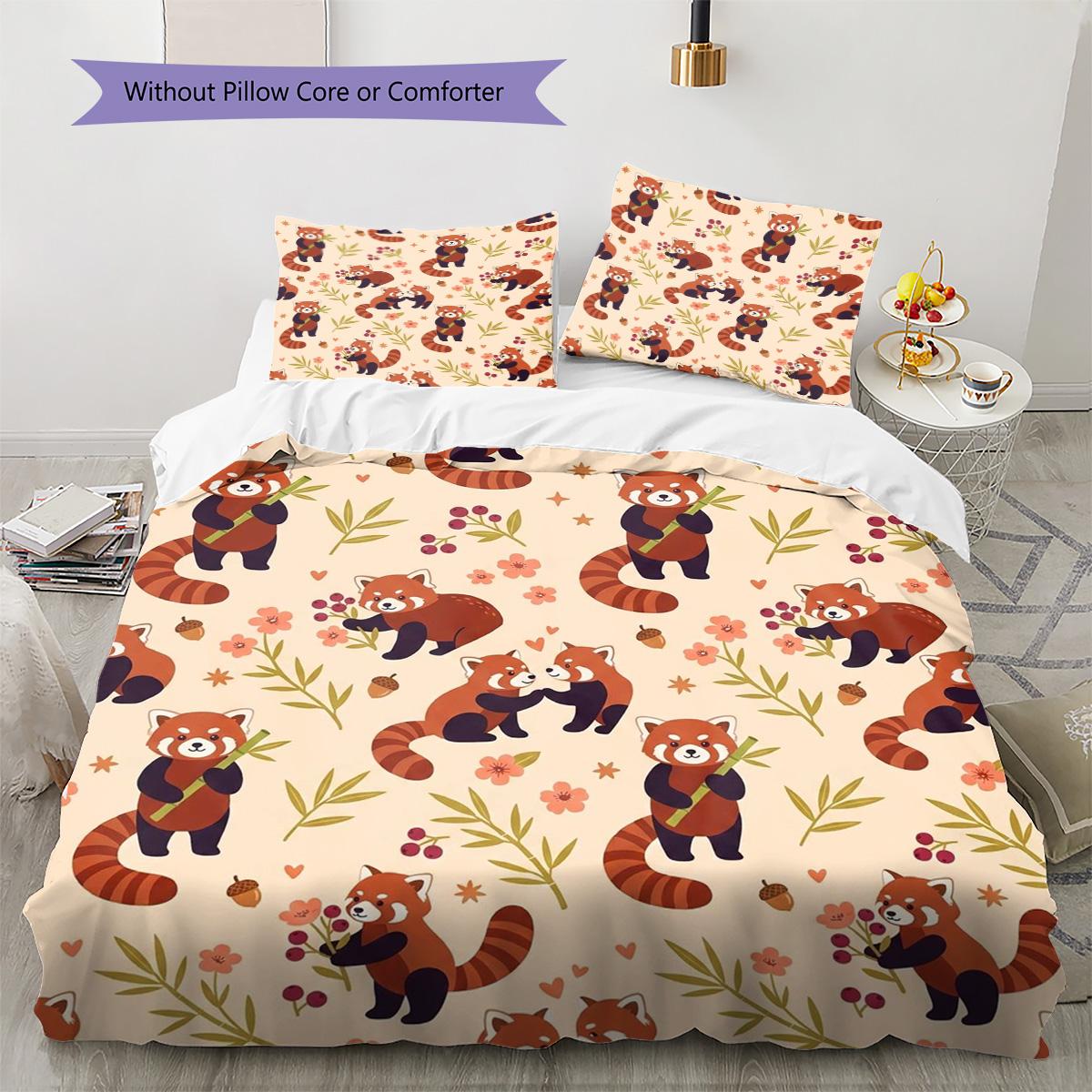 Red panda Pattern Bedding Quilt Set Quilt Cover Pillowcase Home Decoration Birthday Gift (1 * duvet cover + 2 * pillowcase, without core) 140x200cm
Red panda Pattern Bedding Quilt Set Quilt Cover Pillowcase Home Decoration Birthday Gift (1 * duvet cover + 2 * pillowcase, without core) 140x200cm
