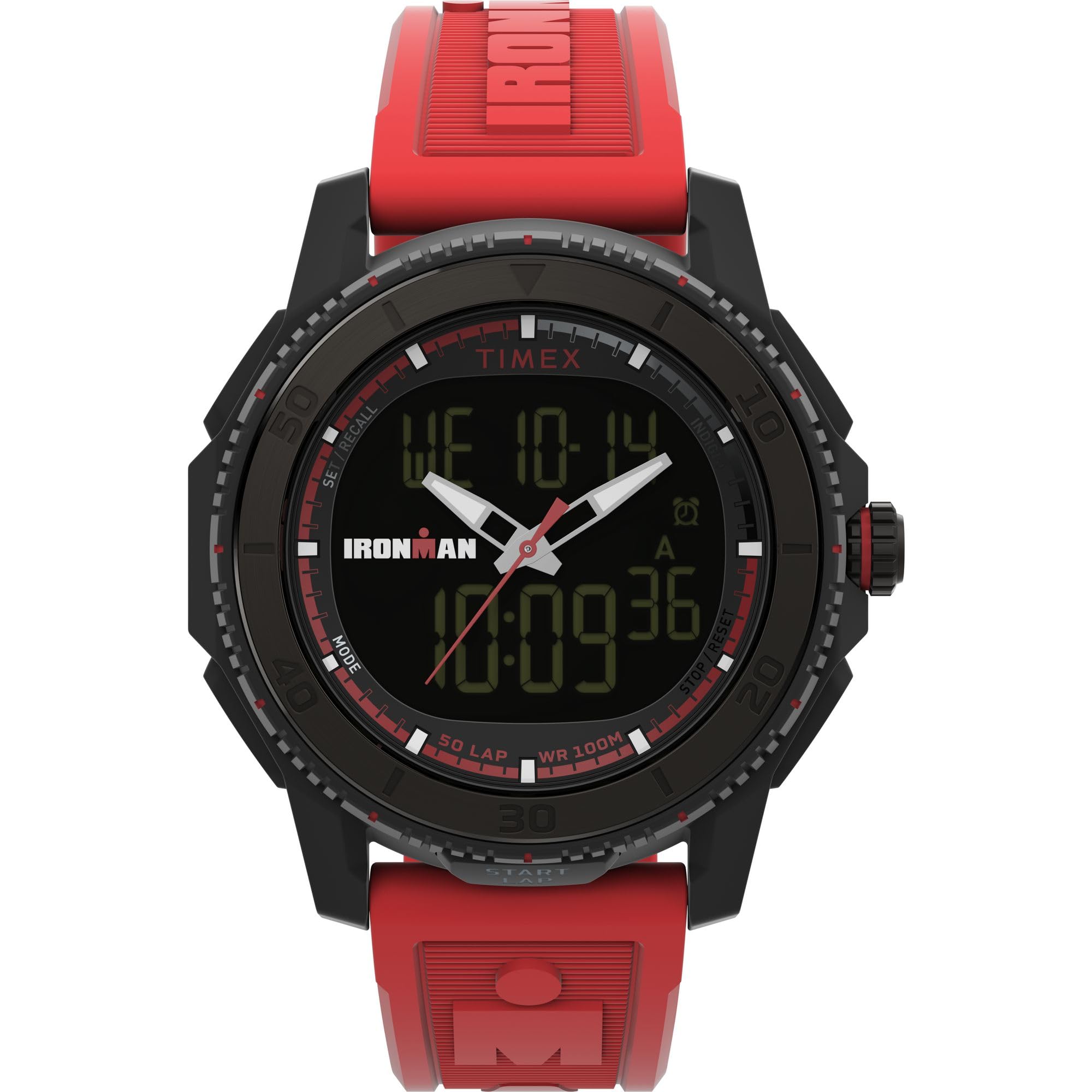 Timex Men s Ironman Adrenaline Ana-Digi 46mm Watch - Strap Digital Negative Display Dial Black Case, Red/Black/Digital. , modern
Timex Men s Ironman Adrenaline Ana-Digi 46mm Watch - Strap Digital Negative Display Dial Black Case, Red/Black/Digital. , modern