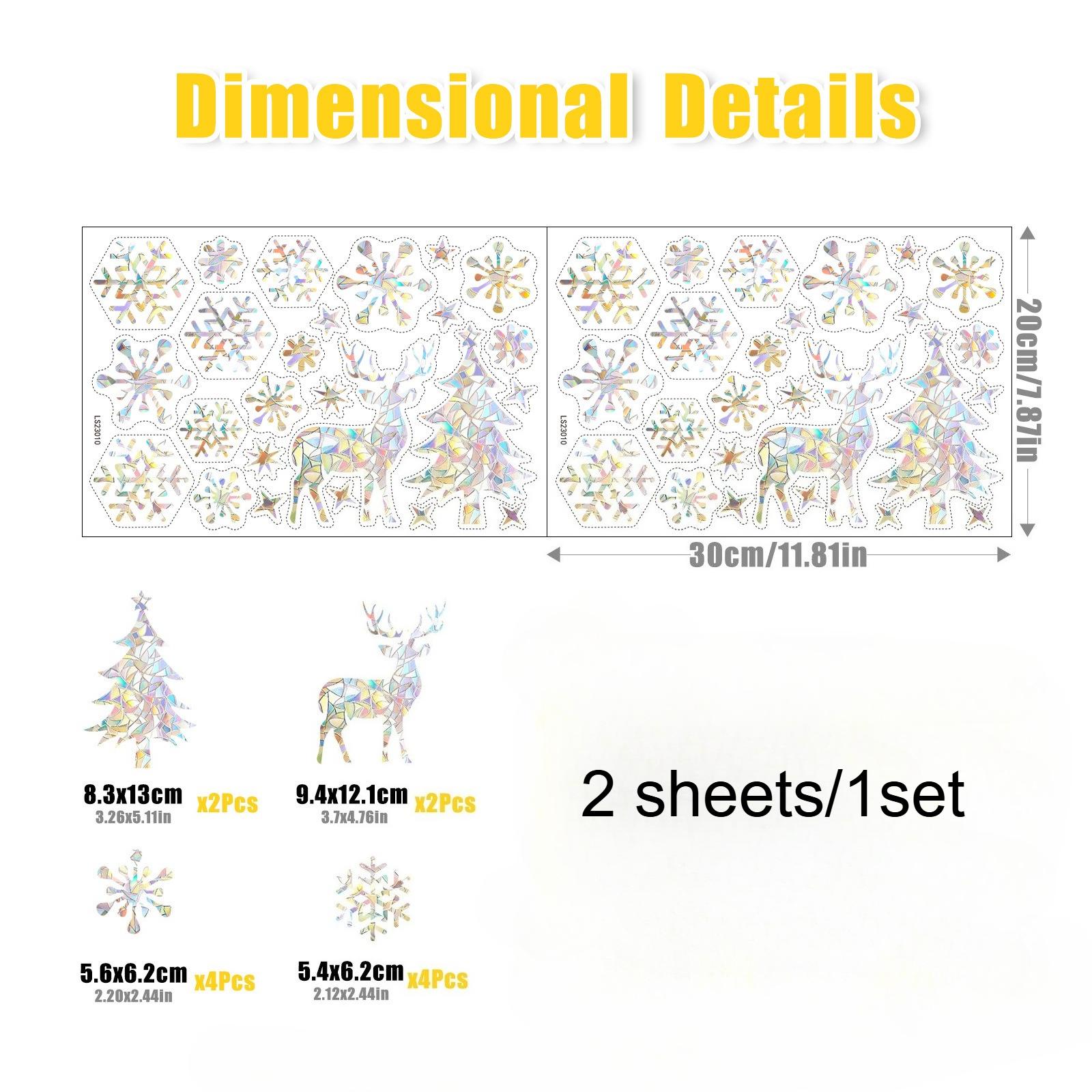 2sheets Christmas Window Clings,Clear Window Decals for Bird Deterrent,Snowflake Sticker,Winter Snowflake Decor, Rainbow Decals
2sheets Christmas Window Clings,Clear Window Decals for Bird Deterrent,Snowflake Sticker,Winter Snowflake Decor, Rainbow Decals