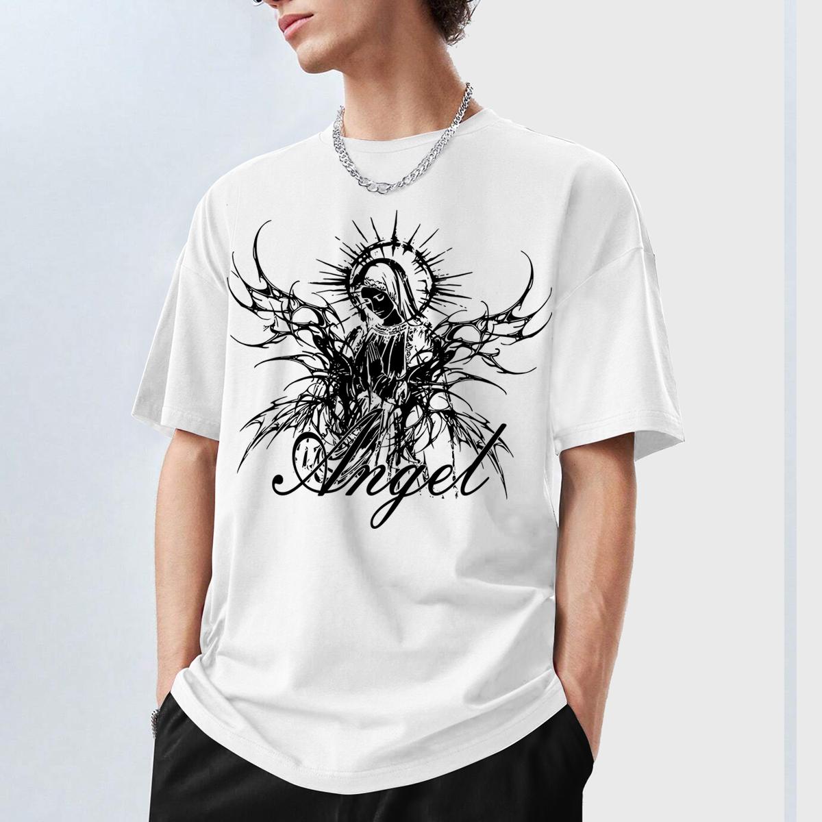 Gothic Angel Print Oversized Short-Sleeve Top, Men s Short-Sleeve T-Shirt XXL білий
Gothic Angel Print Oversized Short-Sleeve Top, Men s Short-Sleeve T-Shirt XXL білий