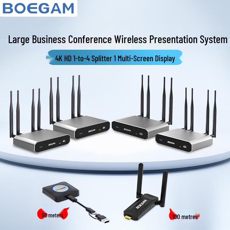BOEGAM Wireless HDMI Extender Kit (1 Transmitter, 4 Receivers) (CN version)
BOEGAM Wireless HDMI Extender Kit (1 Transmitter, 4 Receivers) (CN version)