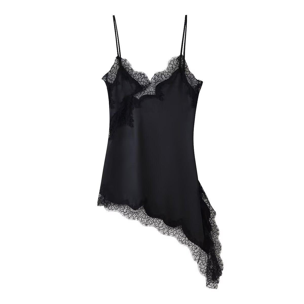 European & American Style Women s Spring/Summer Lace Trim Irregular Dress Large чорний
European & American Style Women s Spring/Summer Lace Trim Irregular Dress Large чорний