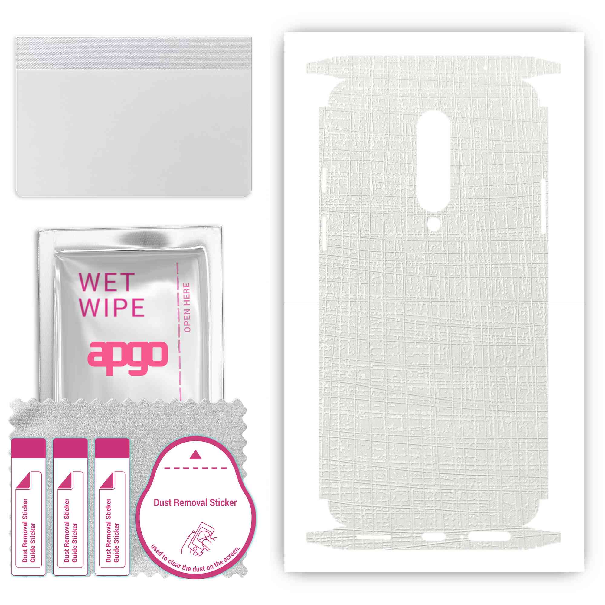Apgo Protective Skin Sticker for the back+sides compatible with OnePlus 8, Full Wrap Film, Foil, Vinyl - Pattern White Fabric
Apgo Protective Skin Sticker for the back+sides compatible with OnePlus 8, Full Wrap Film, Foil, Vinyl - Pattern White Fabric
