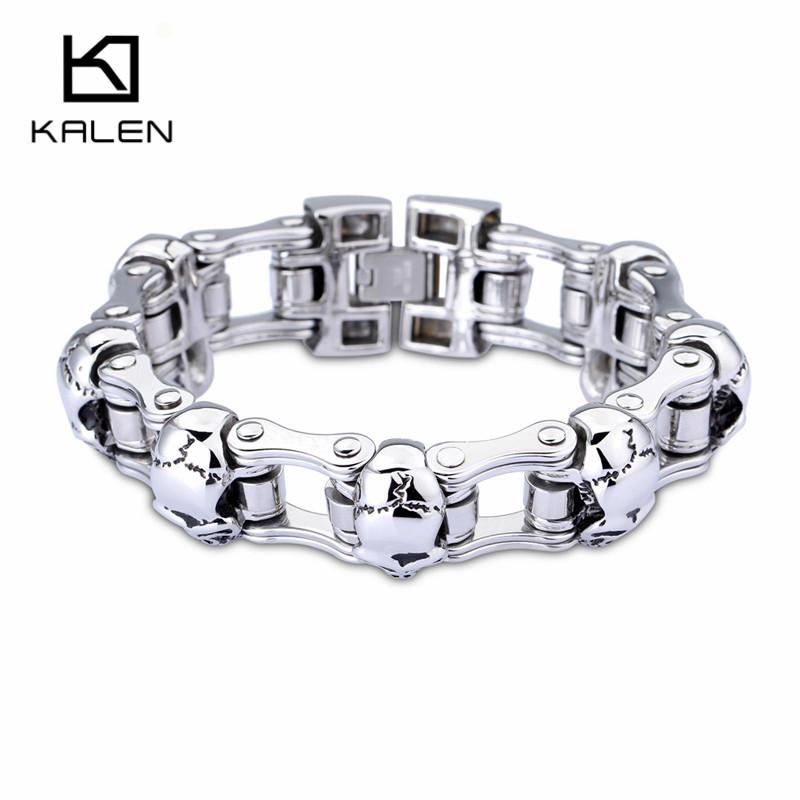 Kalen 22cm Punk Skull Bracelets Men Stainless Steel 7 Skull Charms Link Chain Bracelet Biker Hip Hop Bike Chain Wrap Bangle 22cm
Kalen 22cm Punk Skull Bracelets Men Stainless Steel 7 Skull Charms Link Chain Bracelet Biker Hip Hop Bike Chain Wrap Bangle 22cm