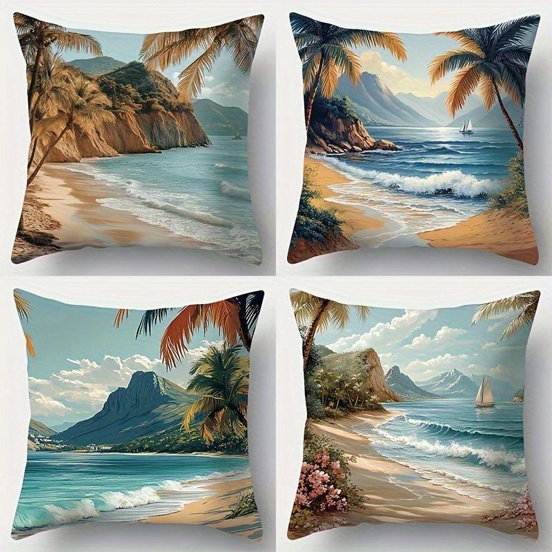 Tranquil Tropical Beach Pillowcase - Palm Tree & Ocean View Print Pillow Cover for Sofa Bedroom Living Room 4PC-45x45cm
Tranquil Tropical Beach Pillowcase - Palm Tree & Ocean View Print Pillow Cover for Sofa Bedroom Living Room 4PC-45x45cm