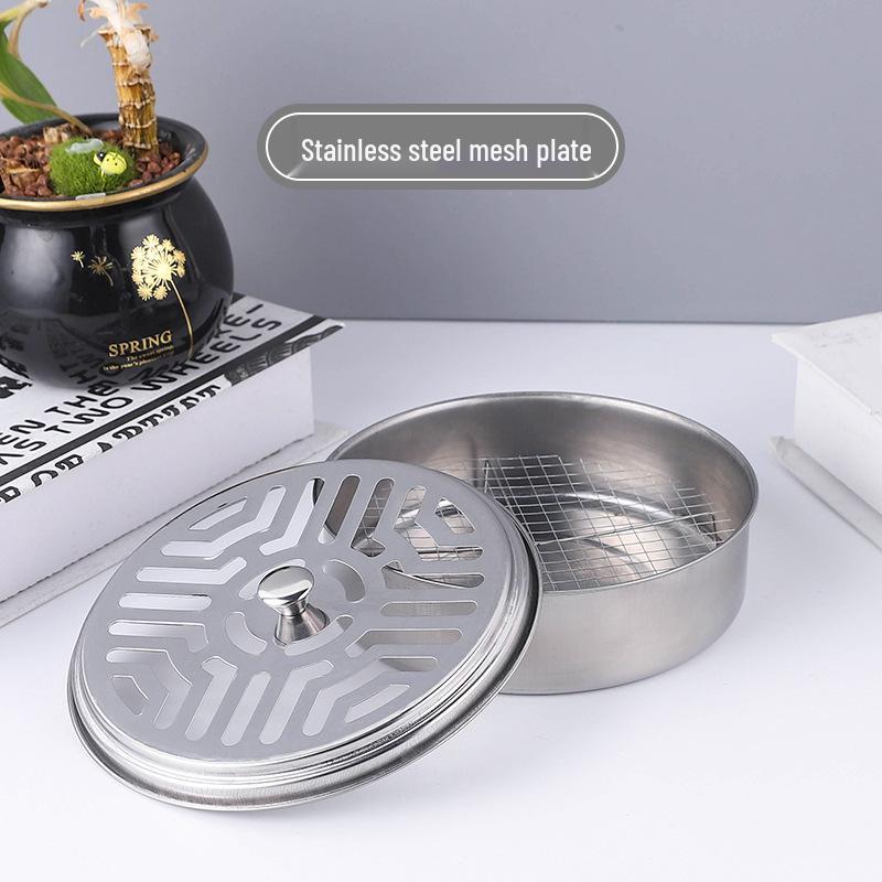 Подставка для москитных спиралей из нержавеющей стали с крышкой
Подставка для москитных спиралей из нержавеющей стали с крышкой