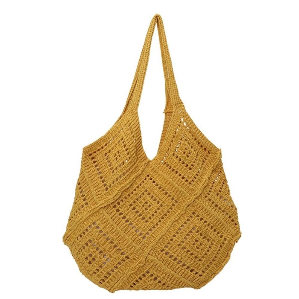 New Checkered Pattern Beach Tote Bag Polyester Large Capacity Shoulder Bags Hollow Design Shopping Bag for Summer жёлтый
New Checkered Pattern Beach Tote Bag Polyester Large Capacity Shoulder Bags Hollow Design Shopping Bag for Summer жёлтый