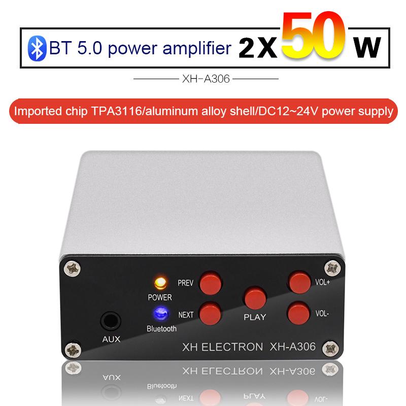 XH-A306 50 Вт + 50 Вт Bluetooth 5.0 Плата цифрового підсилювача потужності TPA3116D2 DC 12-24 В міні модуль Bluetooth XH-A306
XH-A306 50 Вт + 50 Вт Bluetooth 5.0 Плата цифрового підсилювача потужності TPA3116D2 DC 12-24 В міні модуль Bluetooth XH-A306