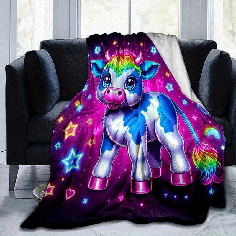 1pc Dairy Cow Printing Lightweight Flannel Blanket, Comfortable and Warm Blanket, for Camping Sofa Bed and Couch Office, Suitable for Gift Bl 100x150cm
1pc Dairy Cow Printing Lightweight Flannel Blanket, Comfortable and Warm Blanket, for Camping Sofa Bed and Couch Office, Suitable for Gift Bl 100x150cm