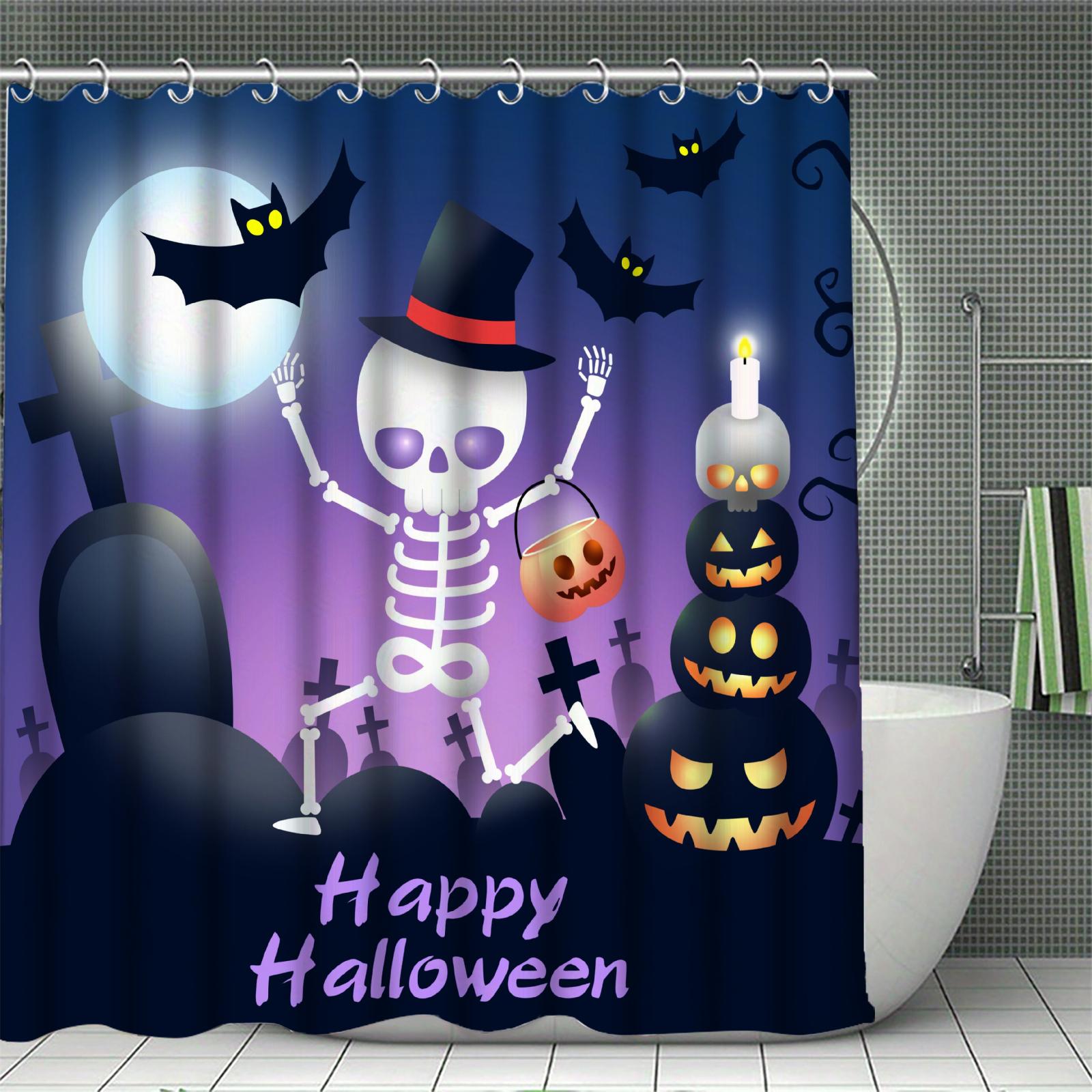 Happy Halloween Shower Curtain Set 3D Print Waterproof Polyester Fabric Bath Curtain Home Bathroom Halloween Decor With 12 Hooks W60H190(CM)-1 Pcs
Happy Halloween Shower Curtain Set 3D Print Waterproof Polyester Fabric Bath Curtain Home Bathroom Halloween Decor With 12 Hooks W60H190(CM)-1 Pcs