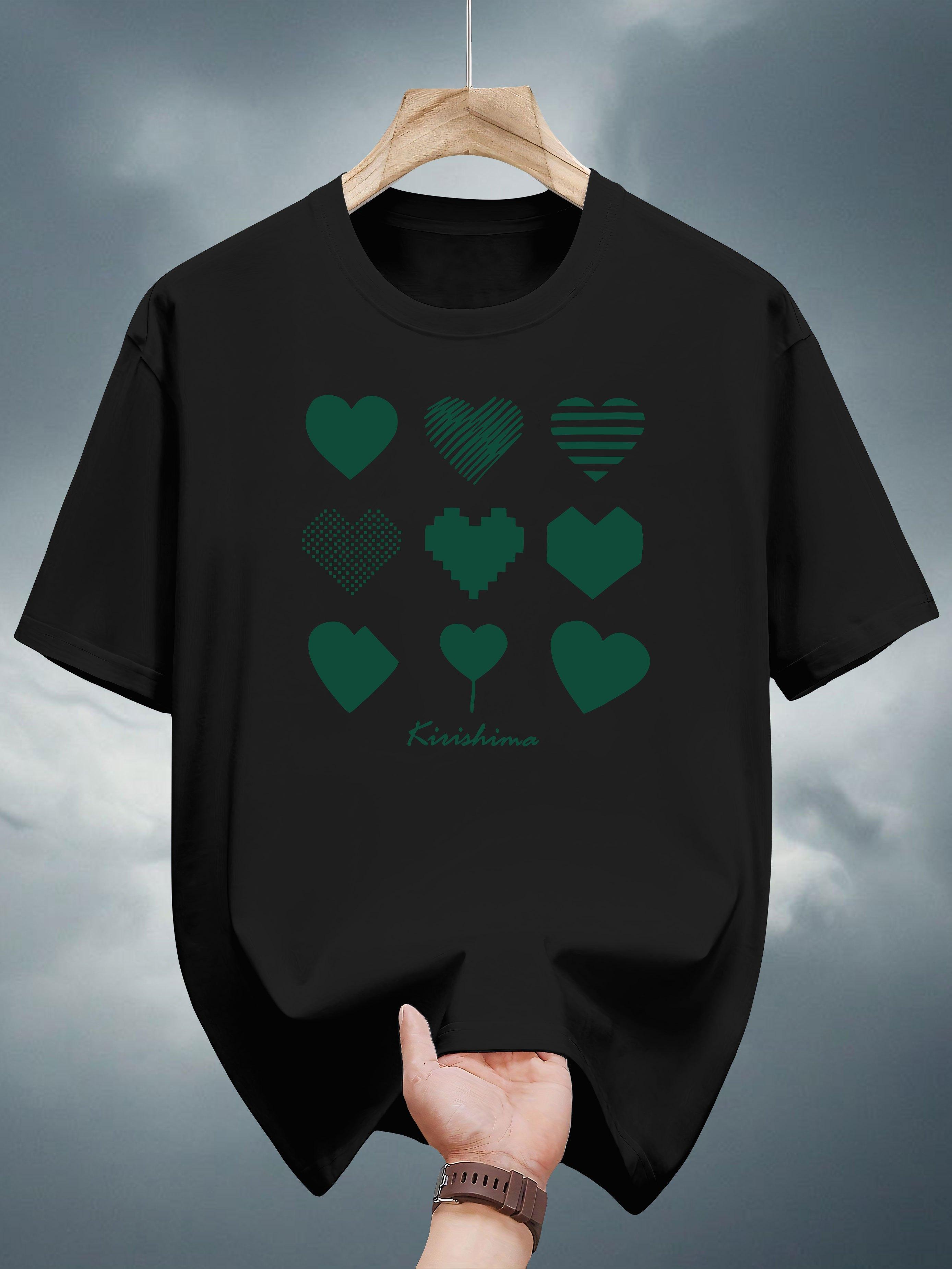 200g 100% Cotton Short Sleeve T-shirt - Black with Green Heart Print & Courage Text L
200g 100% Cotton Short Sleeve T-shirt - Black with Green Heart Print & Courage Text L