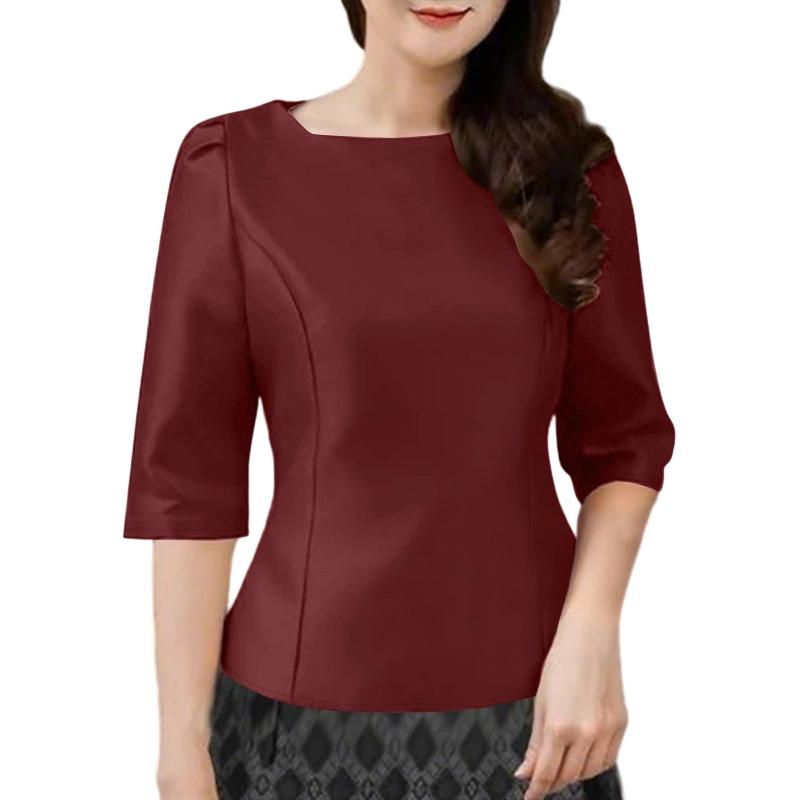 ZANZEA Женская повседневная однотонная блузка с круглым вырезом и рукавами 3/4 4XL вино красного
ZANZEA Женская повседневная однотонная блузка с круглым вырезом и рукавами 3/4 4XL вино красного