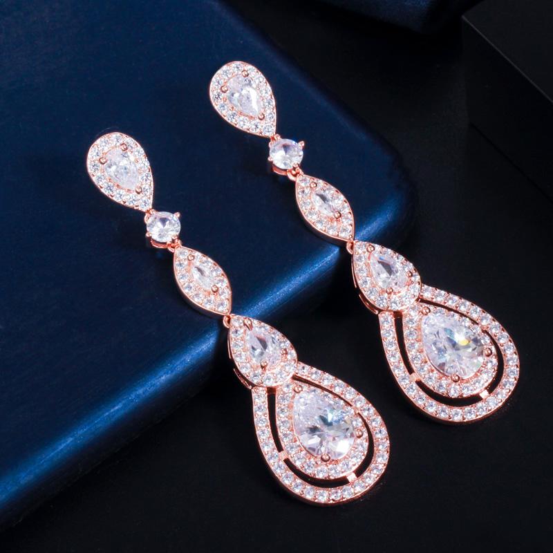 Ircons Rose Gold Color Luxury Long Dangle Round Water Drop Elegant CZ Earrings for Women Bridal Wedding Jewelry Dress CZ766
Ircons Rose Gold Color Luxury Long Dangle Round Water Drop Elegant CZ Earrings for Women Bridal Wedding Jewelry Dress CZ766
