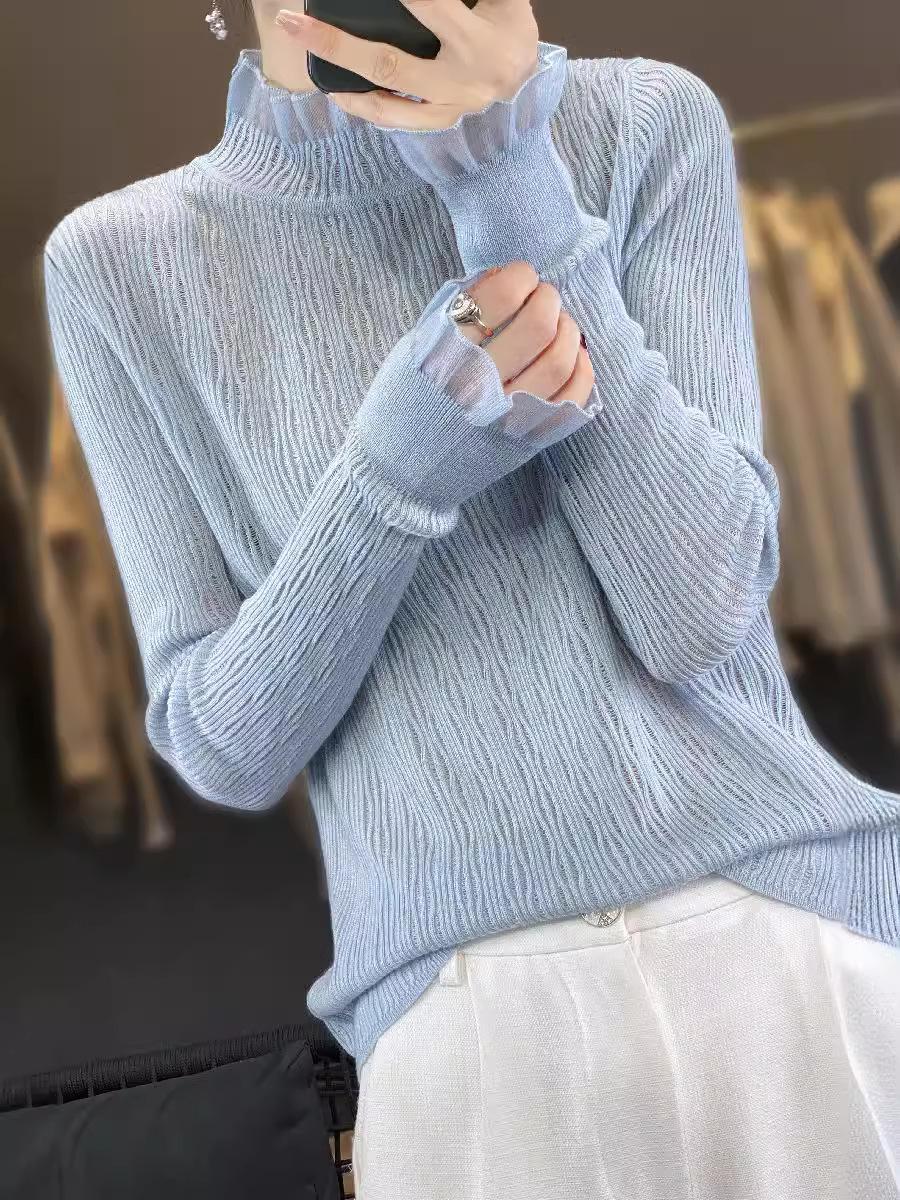 Women s Fashionable Crochet Mesh Patchwork Top - Versatile Long Sleeve Knitted Base Shirt Hollow Out Design 2025 S
Women s Fashionable Crochet Mesh Patchwork Top - Versatile Long Sleeve Knitted Base Shirt Hollow Out Design 2025 S