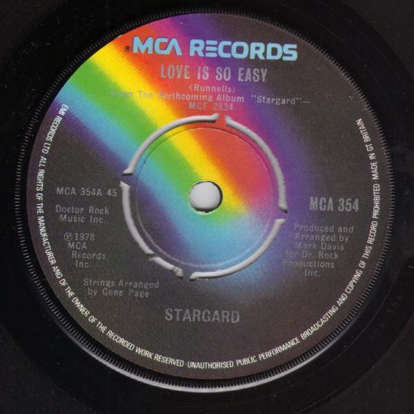 7inch Record STARGARD - Love Is So Easy MCA354 MCA Records 1978 UK Soul/Funk Used
7inch Record STARGARD - Love Is So Easy MCA354 MCA Records 1978 UK Soul/Funk Used