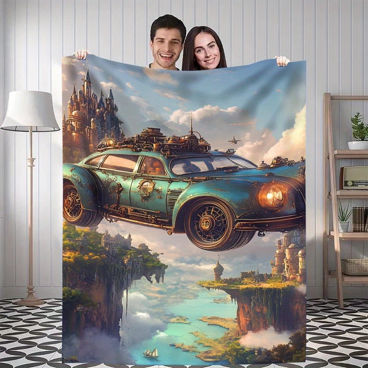 1pc Sky City Fantasy Floating Cars & Castle Cities Design Blanket - Turquoise Blue & Golden Vintage Automotive Throw for Home, O 75x90cm28x35in
1pc Sky City Fantasy Floating Cars & Castle Cities Design Blanket - Turquoise Blue & Golden Vintage Automotive Throw for Home, O 75x90cm28x35in
