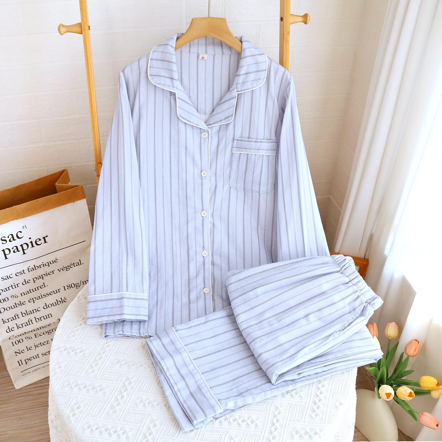 Women s Muji-Style Striped Cotton Pajama Set - Lightweight Double-Layer Gauze Cardigan, Long Sleeves & Pants for Spring/Summer Medium синій
Women s Muji-Style Striped Cotton Pajama Set - Lightweight Double-Layer Gauze Cardigan, Long Sleeves & Pants for Spring/Summer Medium синій