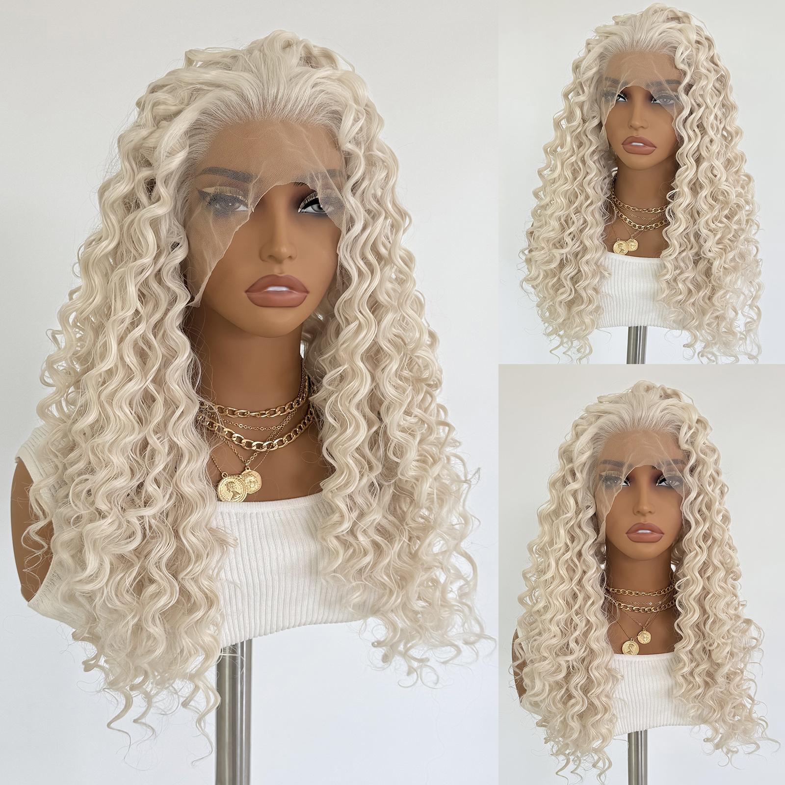 Platinum Blonde Curly Wig 13x4 Long Deep Curly Synthetic Lace Front Wigs for Women Glueless Heat Resistant Fiber Daily Cosplay (as the picture,18inches&1 PC&Lace Front Wigs)
Platinum Blonde Curly Wig 13x4 Long Deep Curly Synthetic Lace Front Wigs for Women Glueless Heat Resistant Fiber Daily Cosplay (as the picture,18inches&1 PC&Lace Front Wigs)
