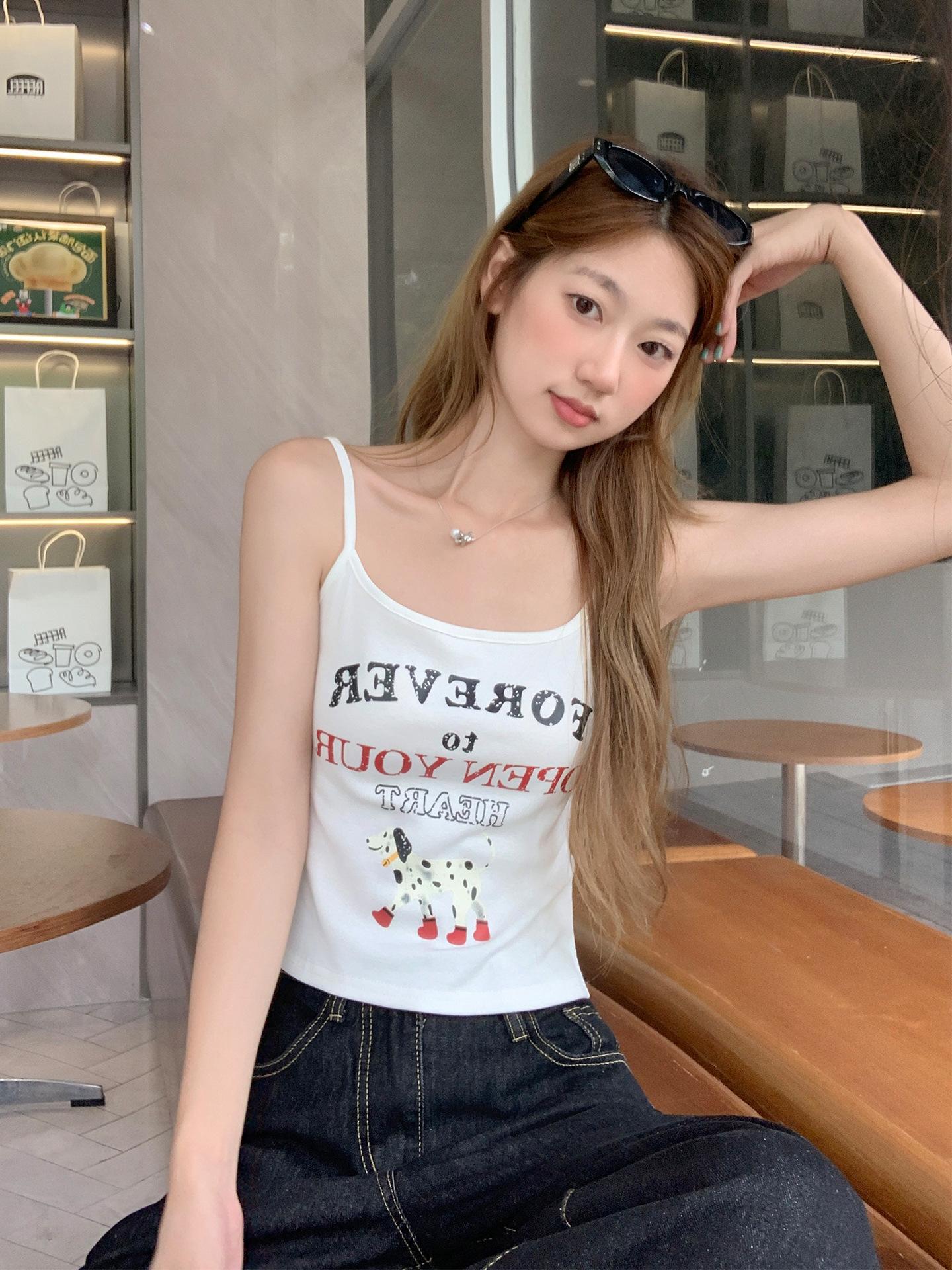 American Spice Girl Puppy Printed Suspender Vest Women s Summer New Outer Wear Short Knitted Sleeveless Top S белый
American Spice Girl Puppy Printed Suspender Vest Women s Summer New Outer Wear Short Knitted Sleeveless Top S белый