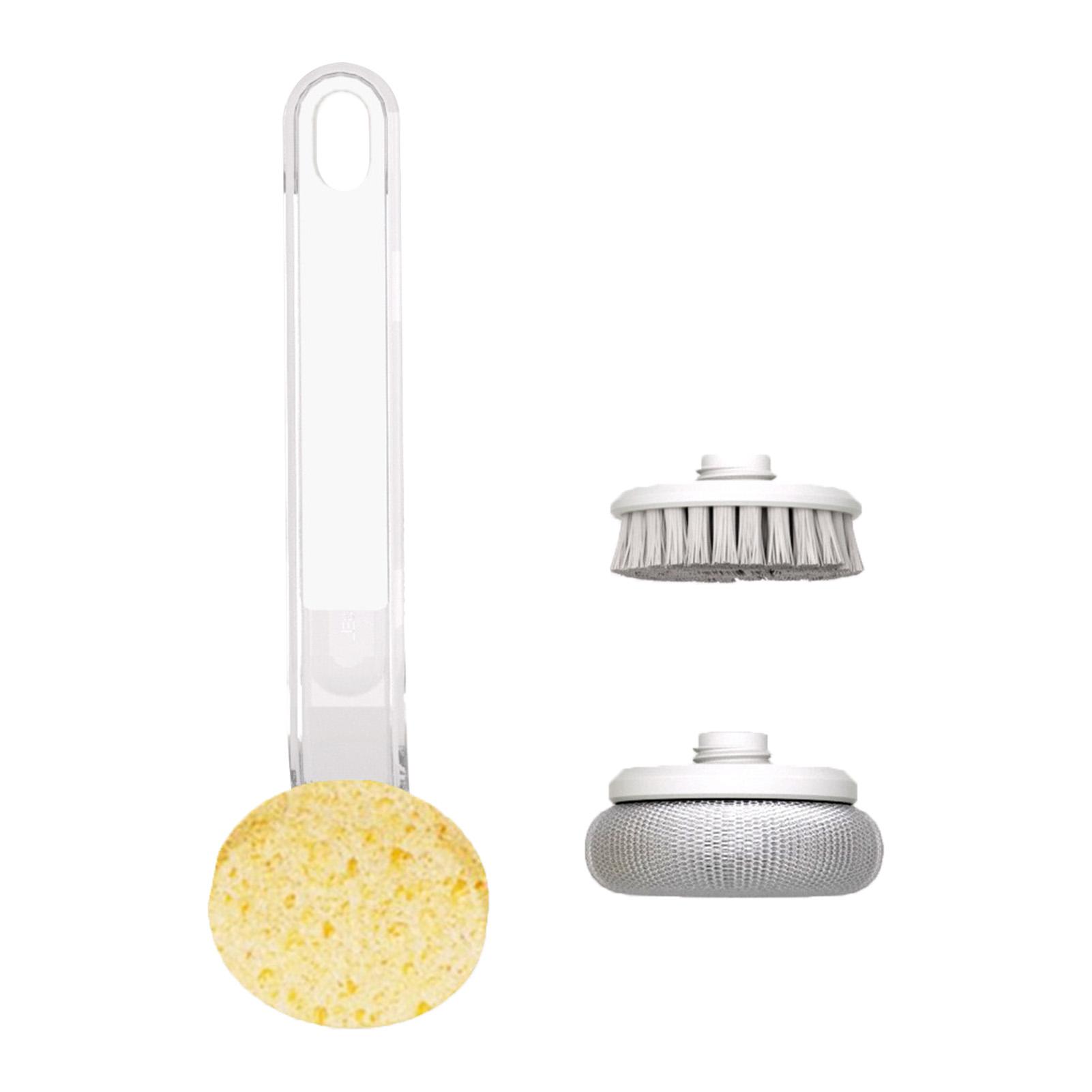 Kitchen Dish Brushes 3 in 1 Long Handle Pot Pan Sponge Scrubber Brush Cleaning Tool Set Clear White
Kitchen Dish Brushes 3 in 1 Long Handle Pot Pan Sponge Scrubber Brush Cleaning Tool Set Clear White