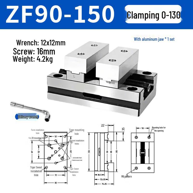 Jun Ding Ying ZF90-150 Self-Centering Vise
Jun Ding Ying ZF90-150 Self-Centering Vise