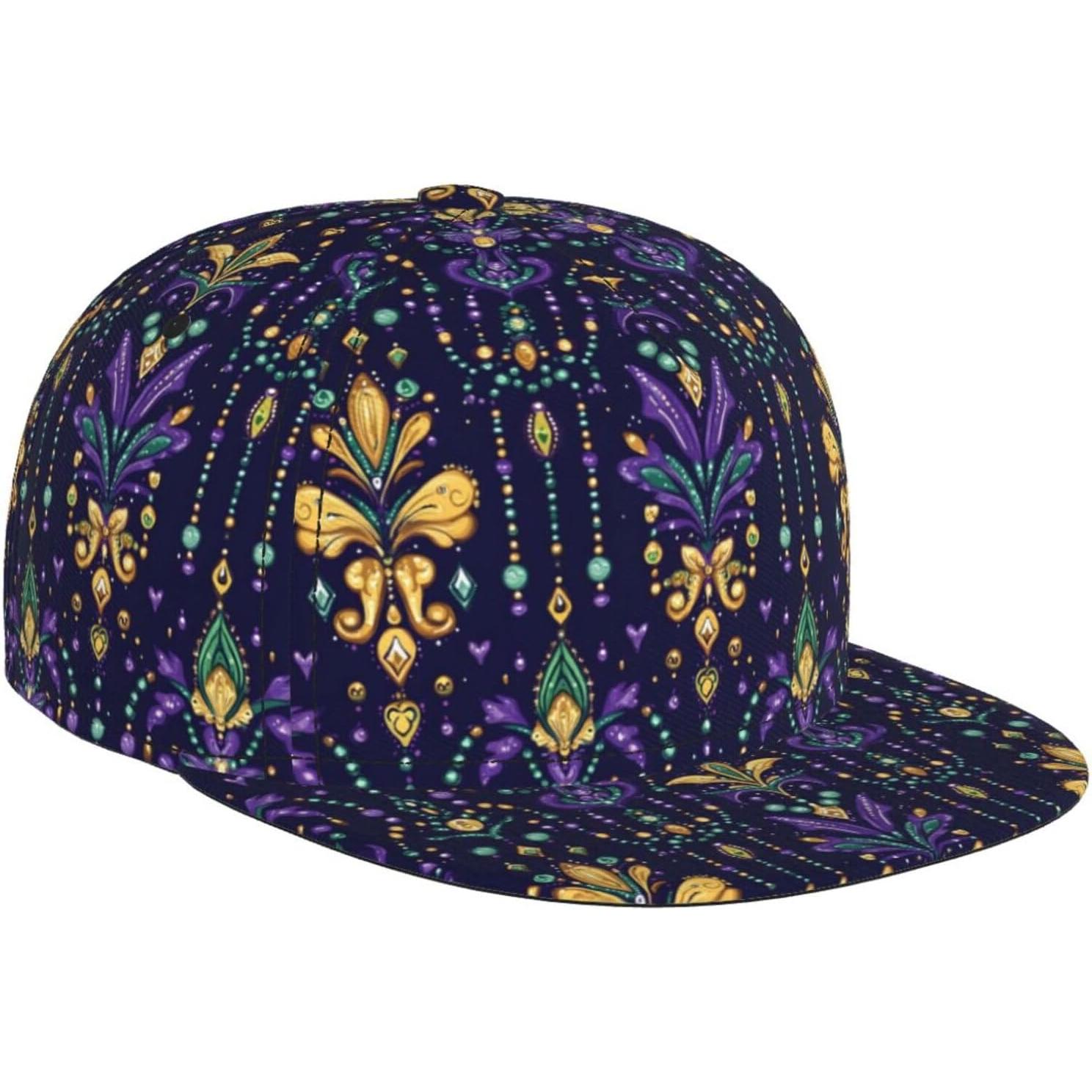 Flat Bill Trucker Hats for Women Men Fashion Comfy Adjustable Mardi Gras Pattern Print Flat Baseball Cap Snapback Cap One Size
Flat Bill Trucker Hats for Women Men Fashion Comfy Adjustable Mardi Gras Pattern Print Flat Baseball Cap Snapback Cap One Size