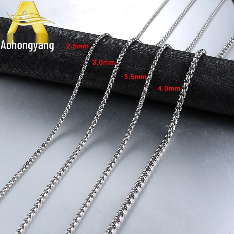 Unisex Square Pearl Titanium Steel Chain Necklace - European & American Style Wide 4.0*70cm
Unisex Square Pearl Titanium Steel Chain Necklace - European & American Style Wide 4.0*70cm