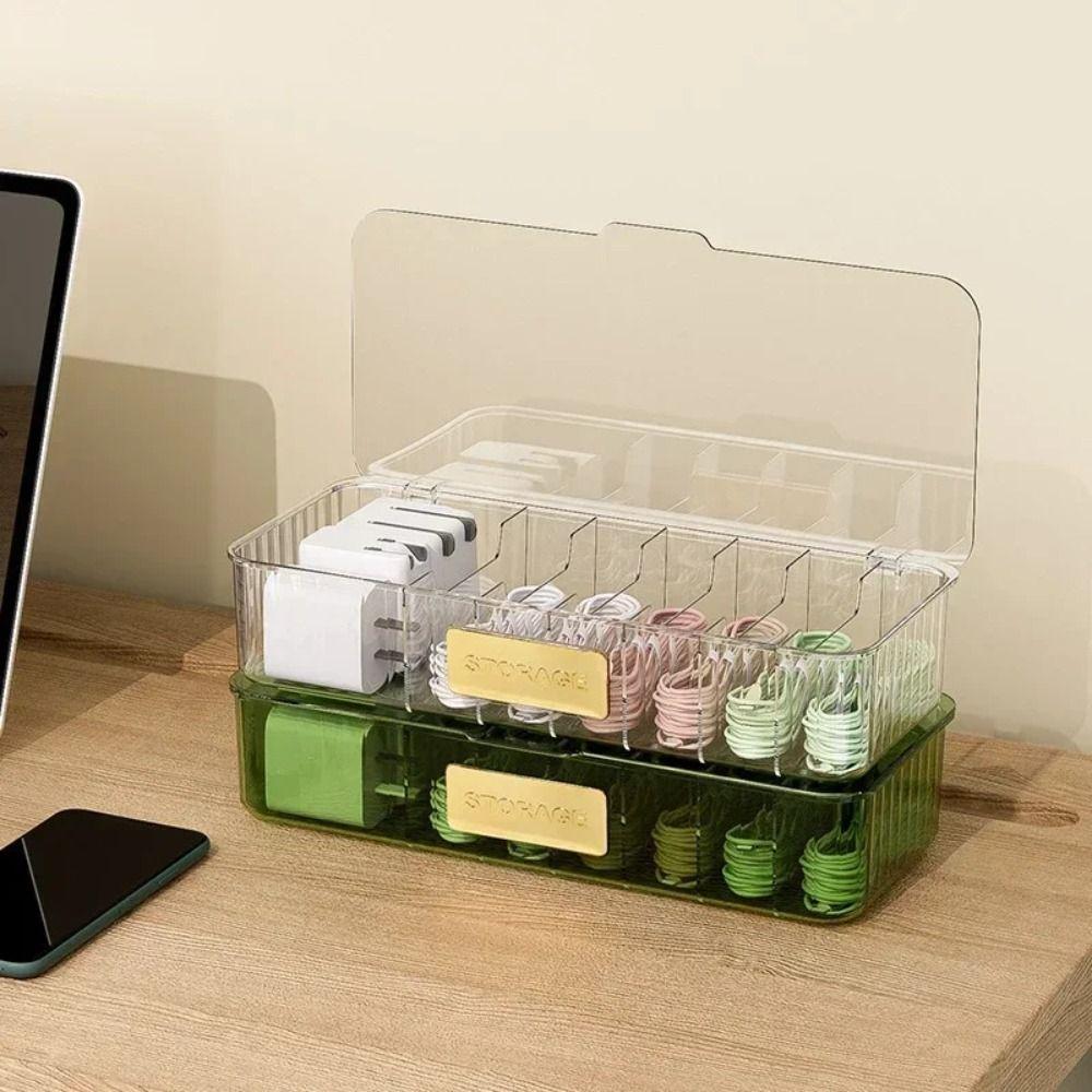 Transparent Cable Storage Box Plastic with Lid Data Line Box 7 Grids Charger Plug Finishing Box Desktop Management серый
Transparent Cable Storage Box Plastic with Lid Data Line Box 7 Grids Charger Plug Finishing Box Desktop Management серый