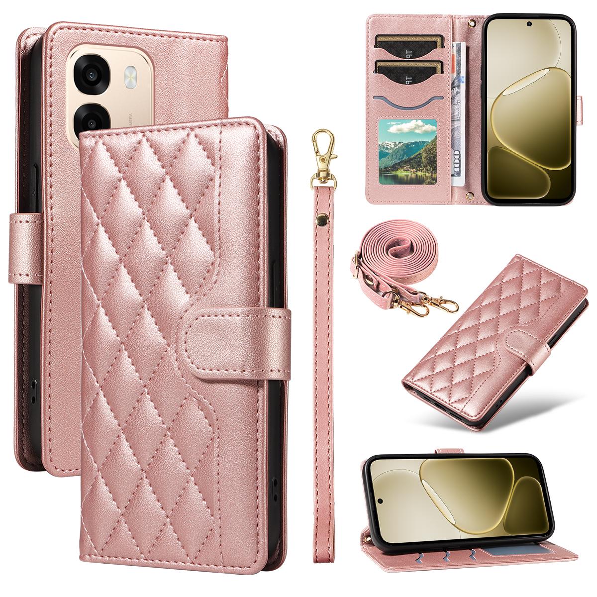 Для Oppo A6 5G/Oppo A6x 5G Чохол-гаманець Ромбова шкіряна накладка на телефон зі шнурком
Для Oppo A6 5G/Oppo A6x 5G Чохол-гаманець Ромбова шкіряна накладка на телефон зі шнурком