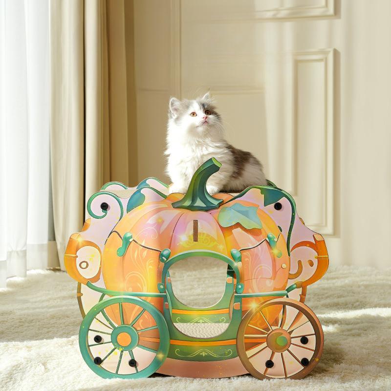 Pumpkin Carriage Designed Cat Scratcher Cardboard Double Layers Cat Bed Cat Nest Cat Scratcher House for Indoor Cats Activity Pumpkin
Pumpkin Carriage Designed Cat Scratcher Cardboard Double Layers Cat Bed Cat Nest Cat Scratcher House for Indoor Cats Activity Pumpkin
