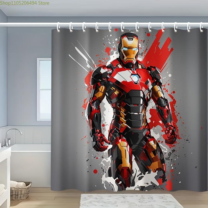 1pc MARVEL Iron for Man Shower Curtain with 12 Hooks - Red & Golden Superhero Design, Polyester Bathroom Decor for Home, Hotel 90x180cm
1pc MARVEL Iron for Man Shower Curtain with 12 Hooks - Red & Golden Superhero Design, Polyester Bathroom Decor for Home, Hotel 90x180cm