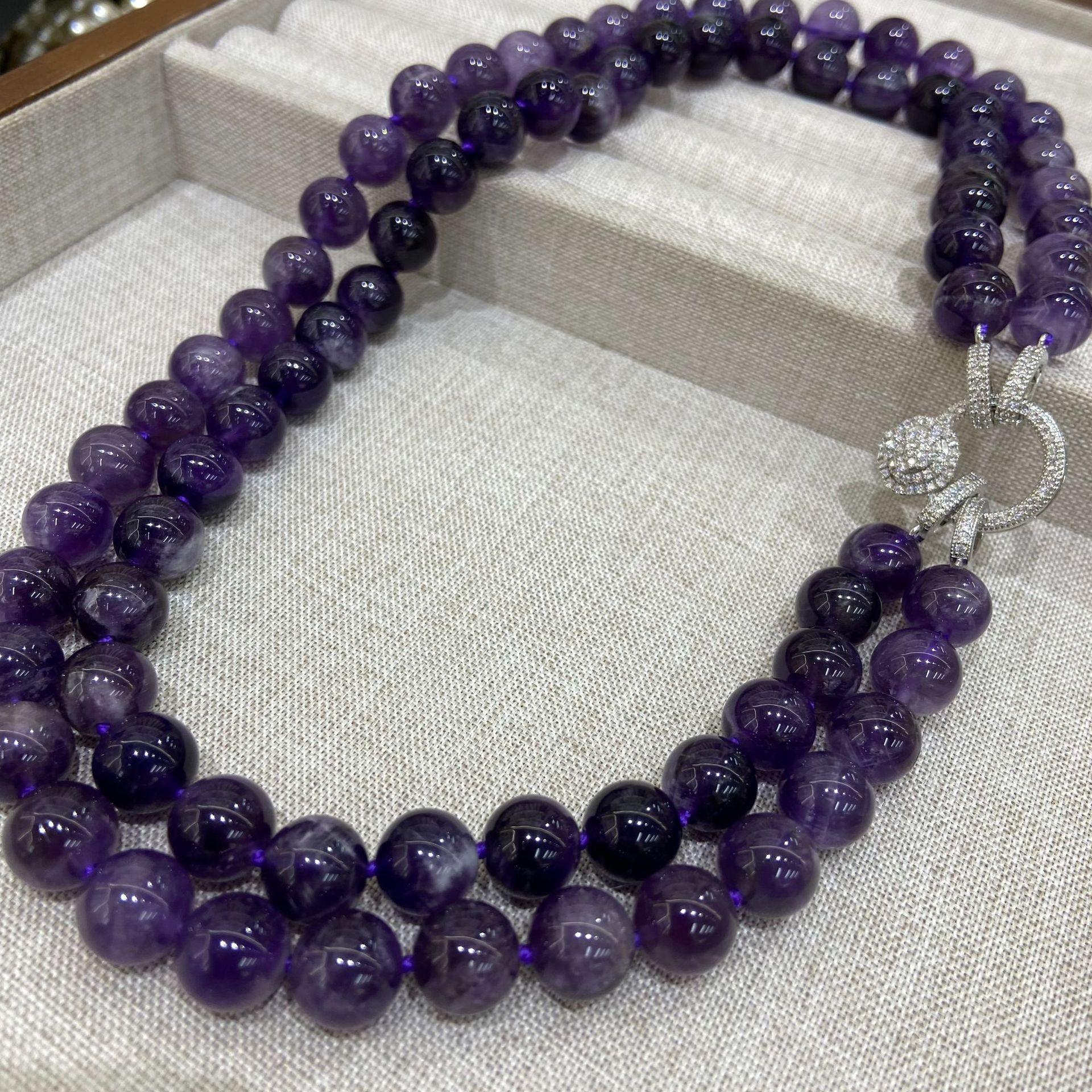 10Mm Natural Amethyst Large Particle Double-Layer Removable Necklace Sweater Chain Knotted, A Variety Of Ways To Wear
10Mm Natural Amethyst Large Particle Double-Layer Removable Necklace Sweater Chain Knotted, A Variety Of Ways To Wear