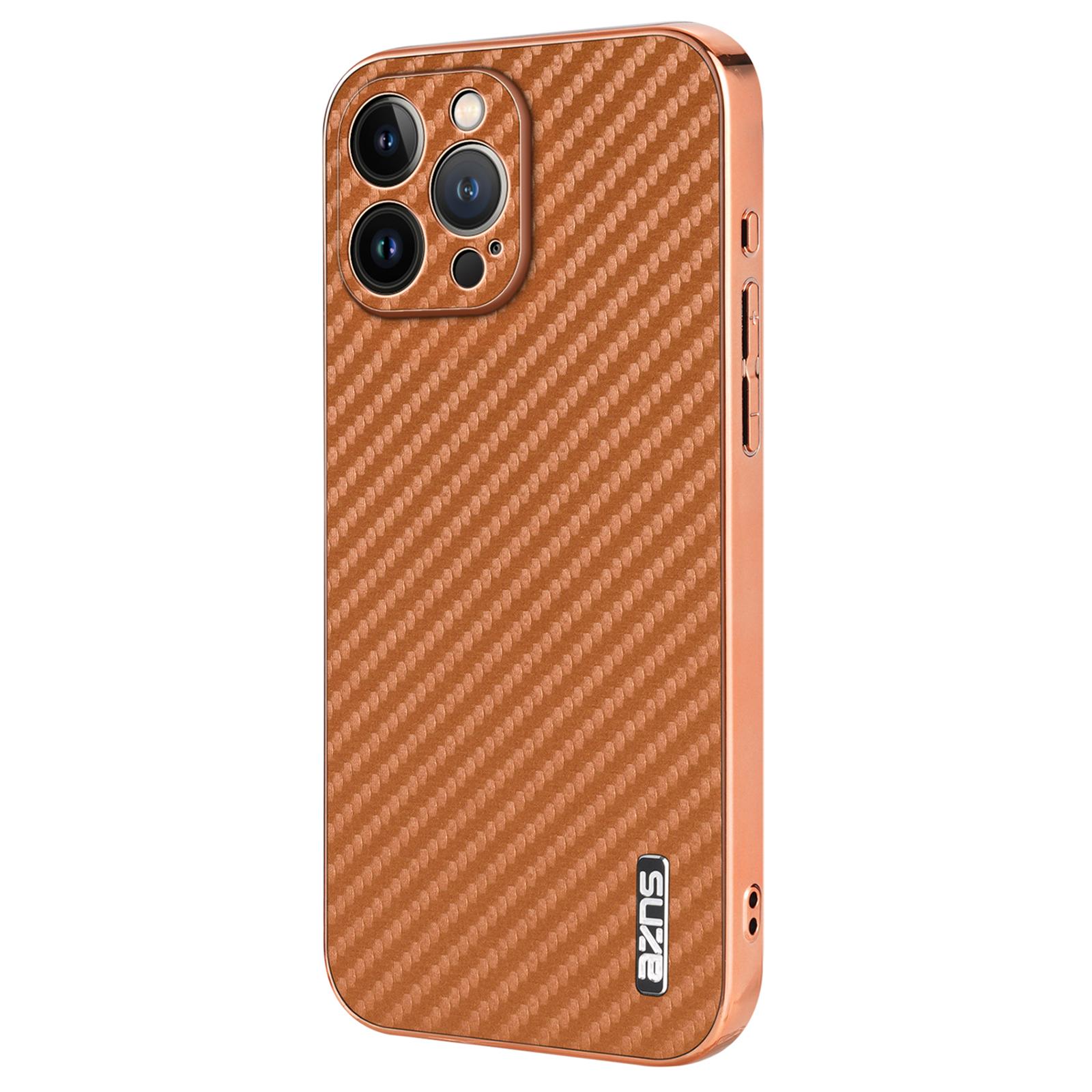 AZNS For iPhone 13 Pro Case Electroplating Carbon Fiber Texture PU+TPU Phone Cover Brown
AZNS For iPhone 13 Pro Case Electroplating Carbon Fiber Texture PU+TPU Phone Cover Brown